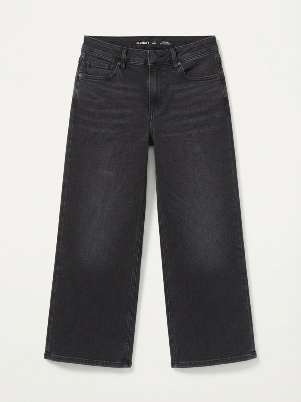 Old Navy High Rise Wow Wide Leg Black Denim Jeans Sz 6 Short